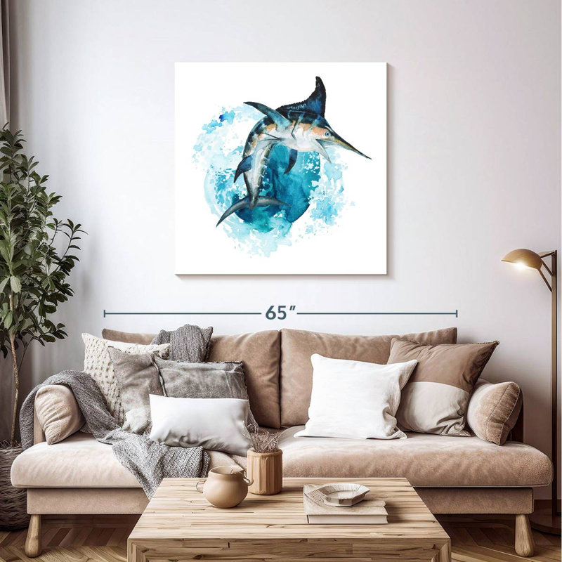 Éclaboussure de marlin bleu Brampt, H 39 po x l 39 po