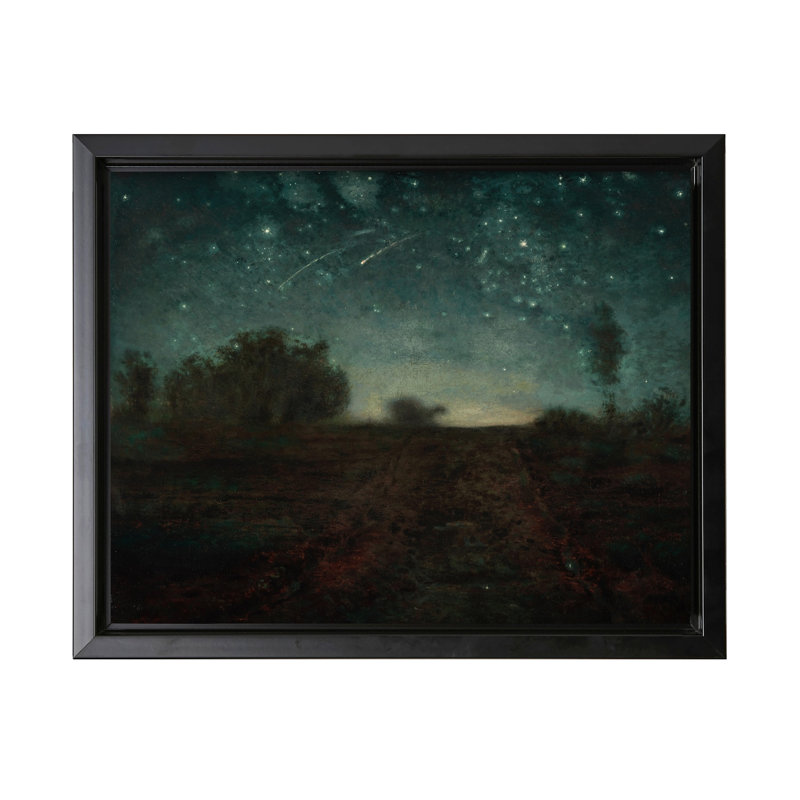 Nuit étoilée, Black Framed, Canvas, 18"H x 24"W