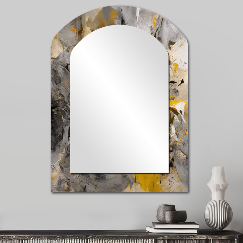Moutarde jaune et gris vif III, 34 po x 25 po