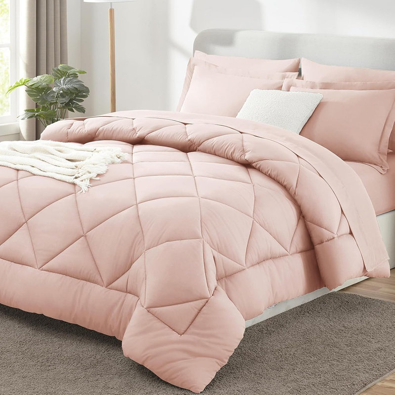 Comforter Set With Sheets 7 Pieces Bed In A Bag Blu...