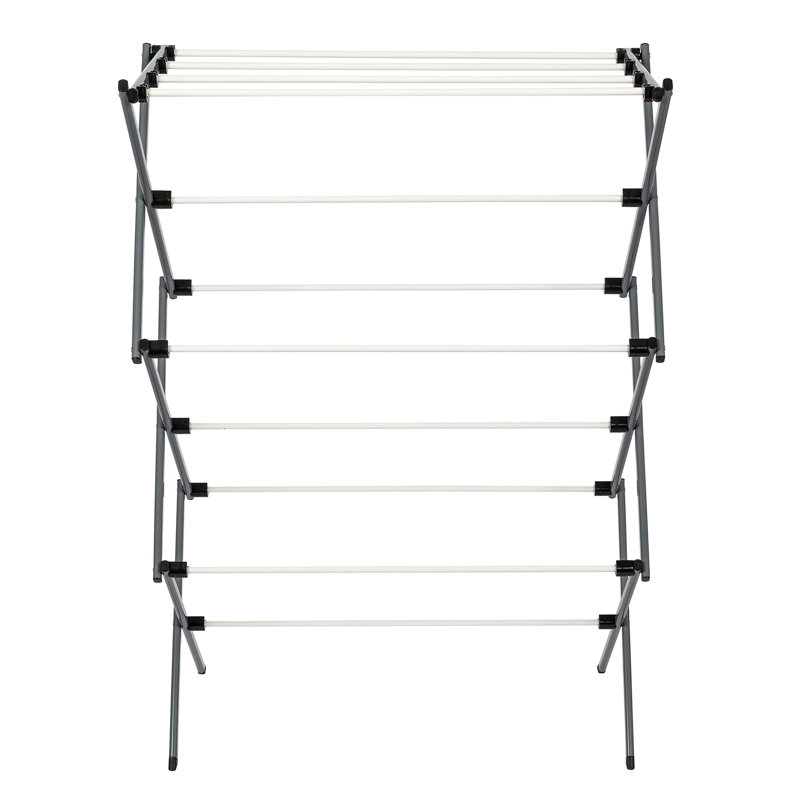 Steel Foldable Accordion Drying Rack, Grey/White, 42" H x 29" W x 14.2" D