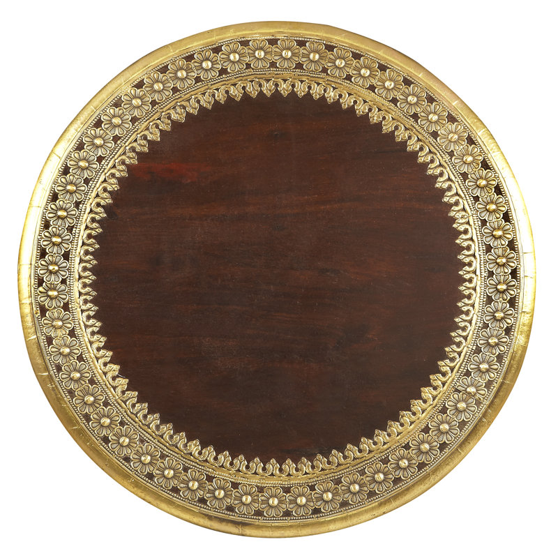 Ranthore Round Brass 20"W Side Table