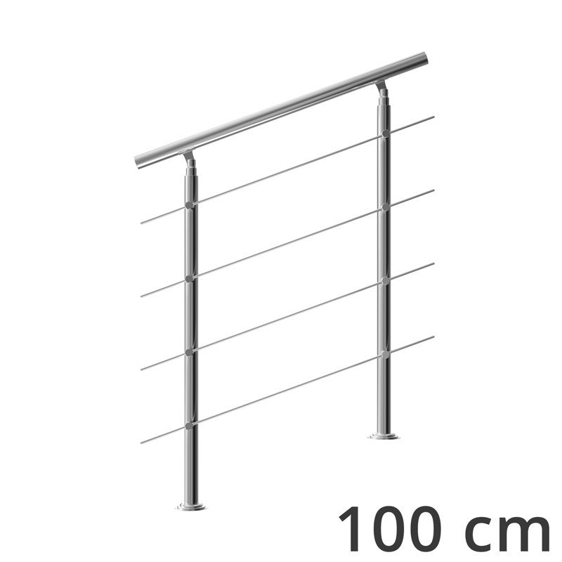 Stair Railing with 4 Struts, 107cm H x 100cm W