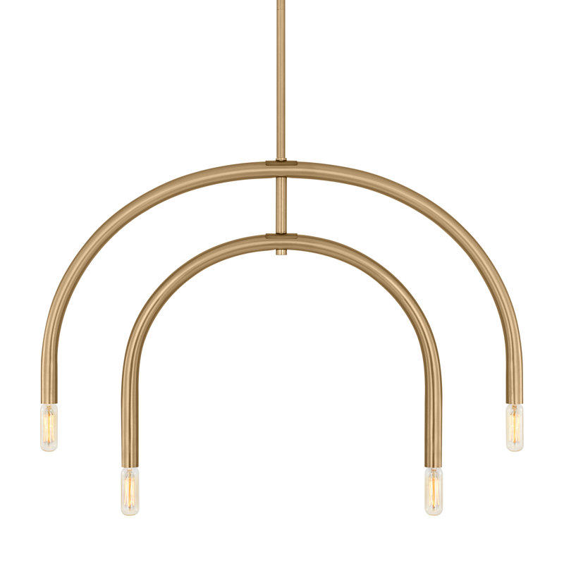 Hadden 22" Satin Brass 4-Light Chandelier