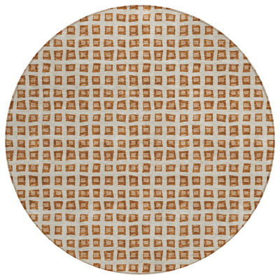Tapis rond beige 8 po