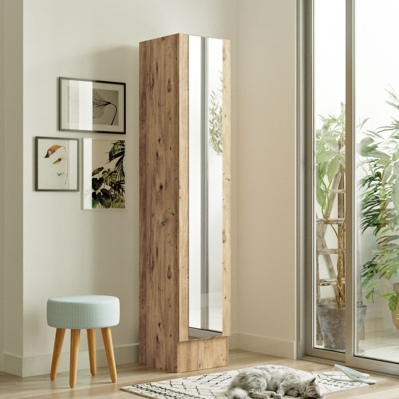 Support de couloir traditionnel, couleur pin atlantique, 14,0 x 70,9 x 14,0 pouces | 100% panneau de particules enduit de mélamine, épaisseur: 0,7 pouce | Conception rustique pour l'organisation du vestibule, solution de rangement élégante pour manteaux, chaussures et accessoires