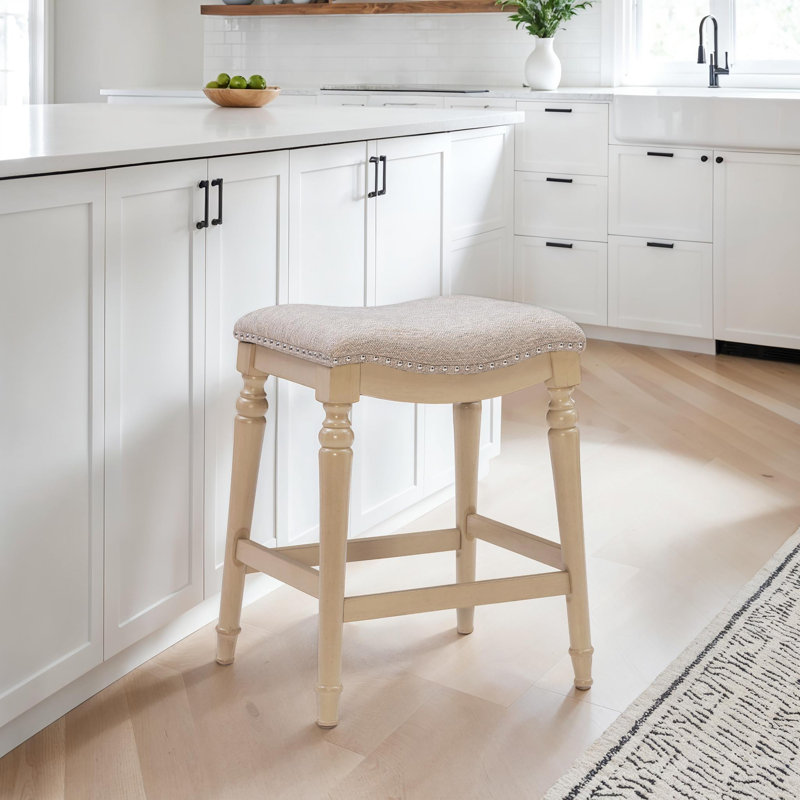 Kathryn 27" Big And Tall Stool, Cream