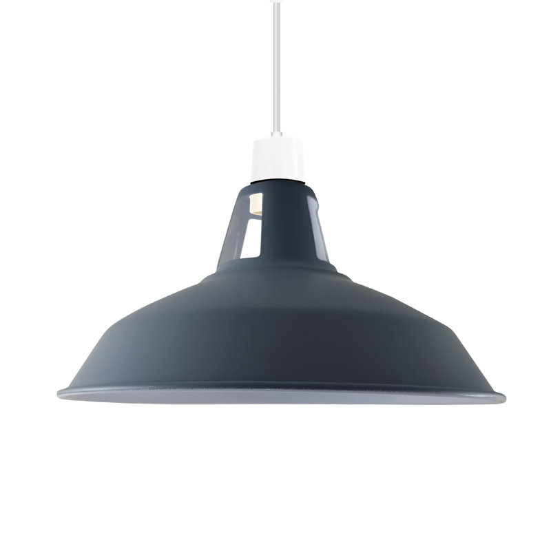 16cm H Metal Bowl Lamp Shade, Grey