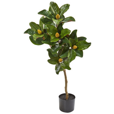 Arbre à feuille de magnolia artificiel en pot