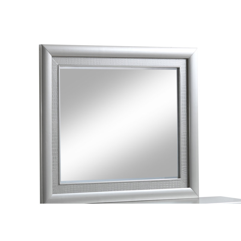 Rectangular Dresser Mirror, Silver Champagne