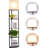 Floor Lamp With Shelves Sector Corner Shelf Lamp With 3 Colour Temperature Bulb With Linen Lampshade Bookshelf Corner Display Lamp(Black)