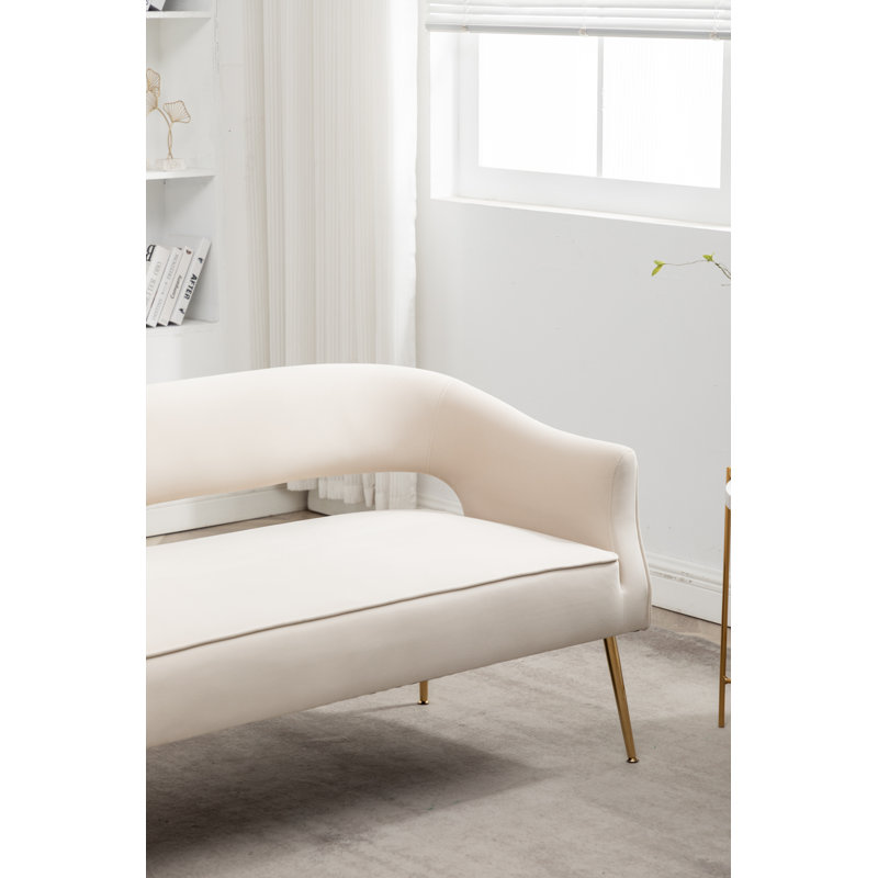 Chynna 51.2'' Velvet Loveseat, Beige Velvet