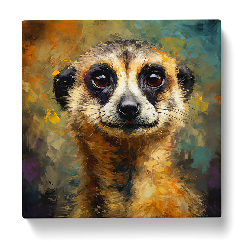 Meerkat Impressionism - Wrapped Canvas, 50cm H x 50cm W x 3cm D