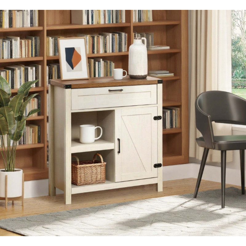Buffet Cabinet, armoire de cuisine rustique avec porte de grange rustique