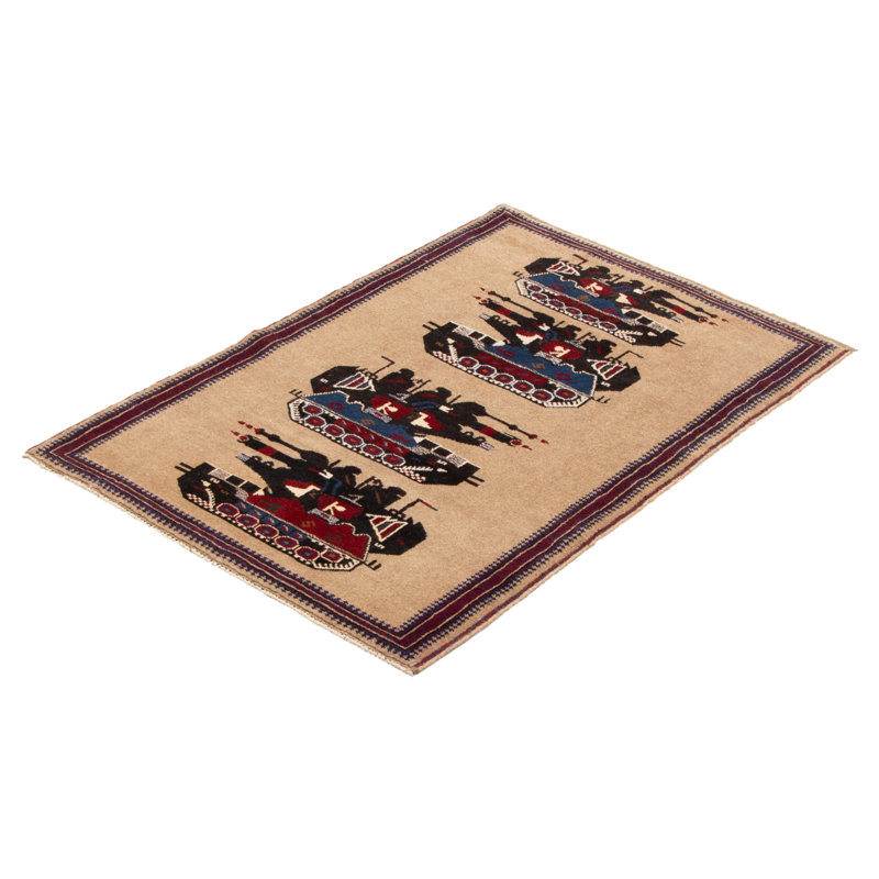 Tapis brun clair Rare War 2 pi 11 po x 4 pi 4 po