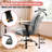 Upholstered High - Back Office Chair With Lumbar Pillow Cross Legged -116142224
