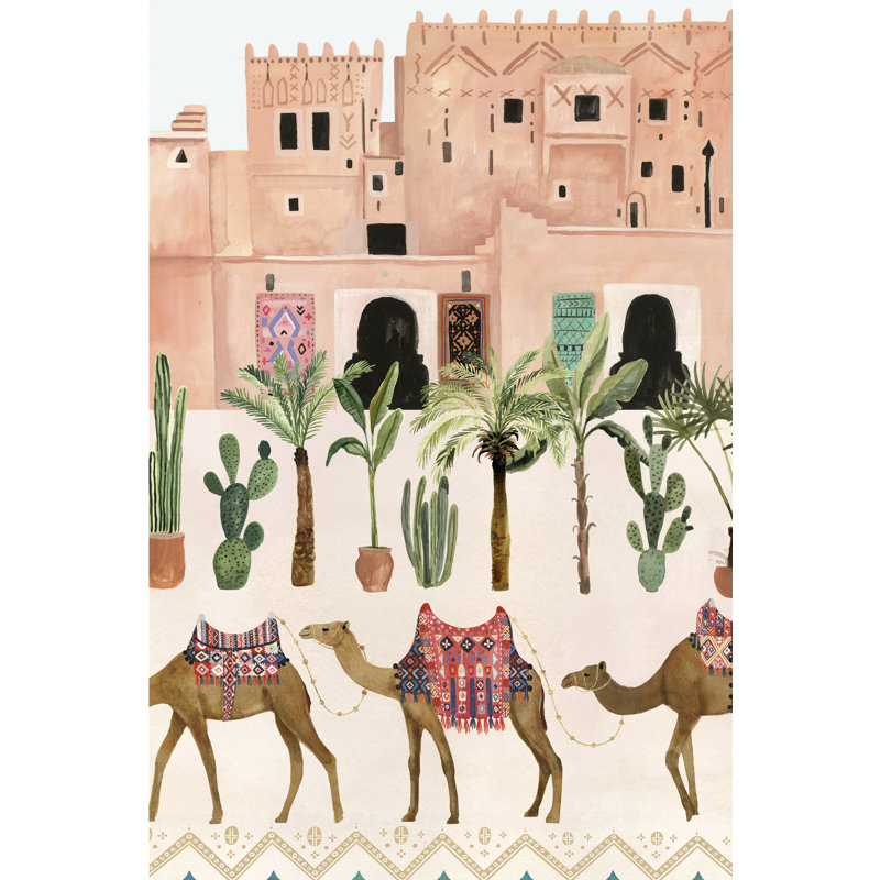 Meet Me In Marrakech B by Victoria Borges - Painting on Canvas, 122cm H x 81cm W, Wrapped Canvas