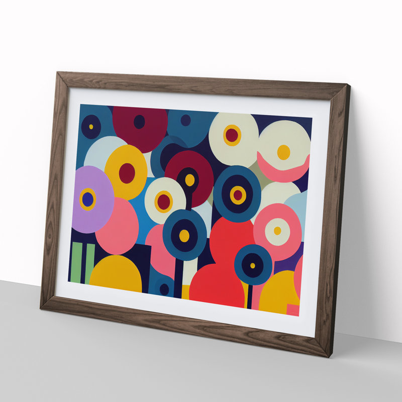 Cosmopolitan Flower Market Abstract - Single Picture Frame Print, 46cm H x 64cm W x 2cm D, Walnut Framed