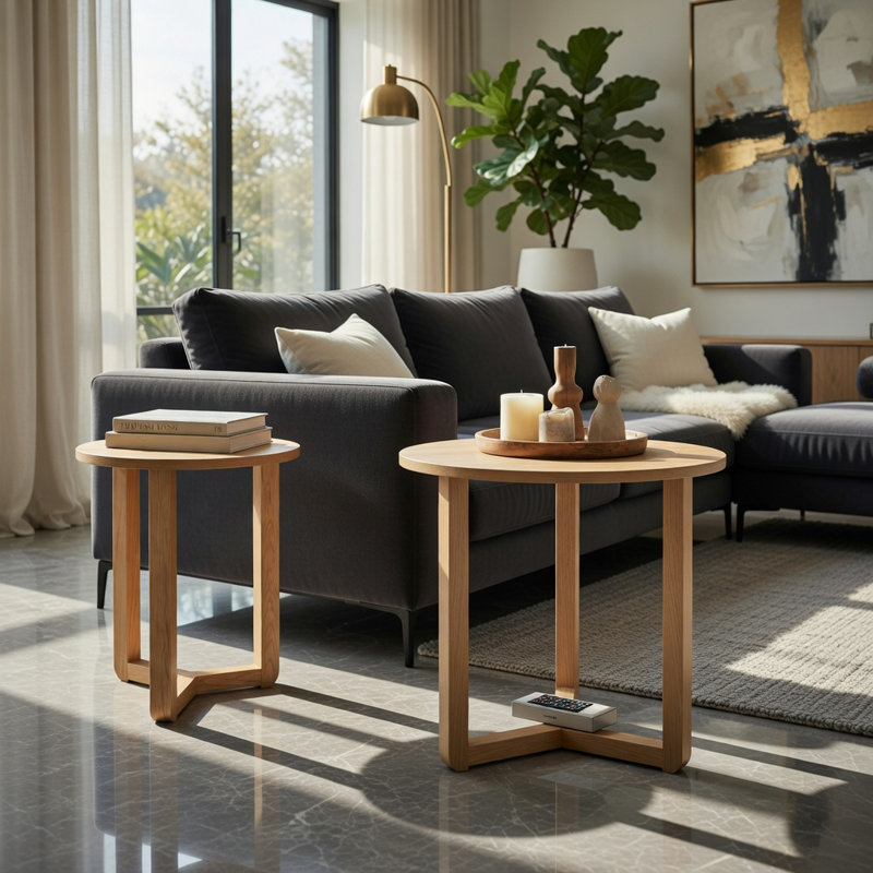 Ensemble de 2 tables basses gigognes Hommoo, Natural