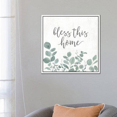 Bless This Home Eucalyptus by Kate Sherrill - Print on Canvas