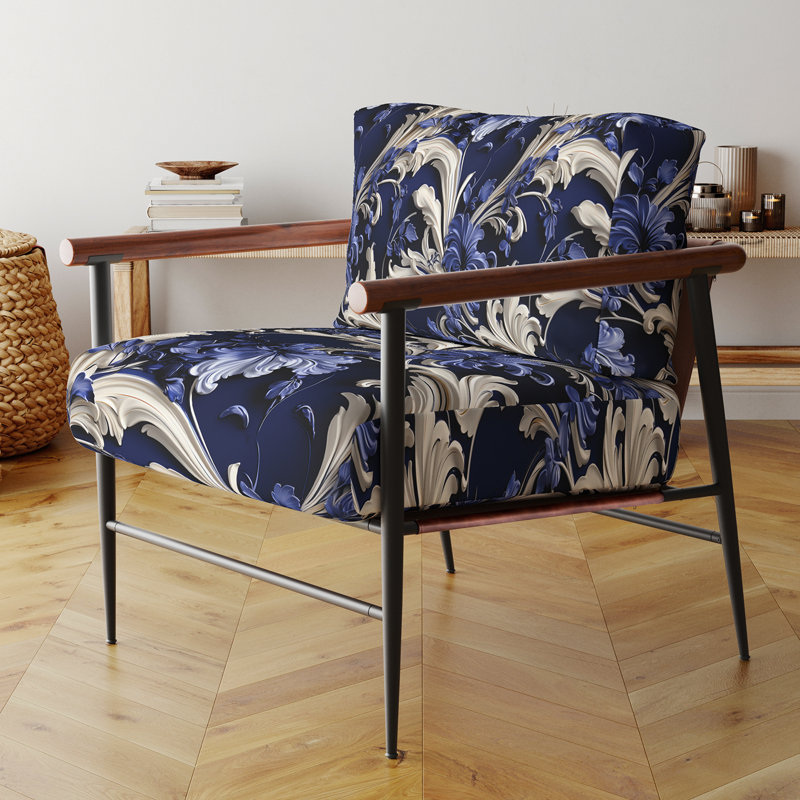 Fauteuil de chalet rembourré bleu Cobalt