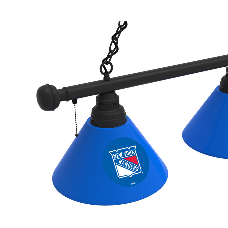 3 - Light Pool Table Lights Pendant, Black, New York Rangers