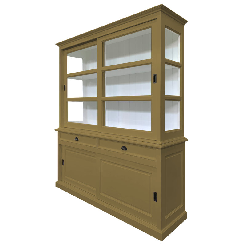 Baya Display Cabinet, Green Brown