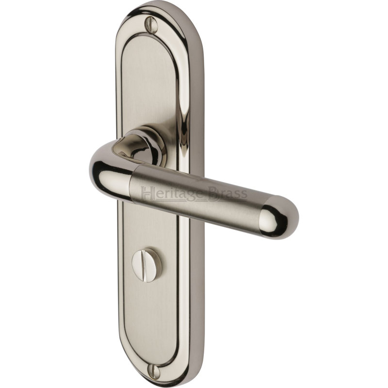 Heritage Brass Door Handle for Bathroom Vienna Design, Mercury Split