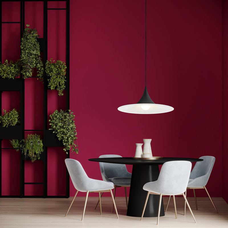 Luminaire suspendu conique 1 lumière Gelila, Noir mat