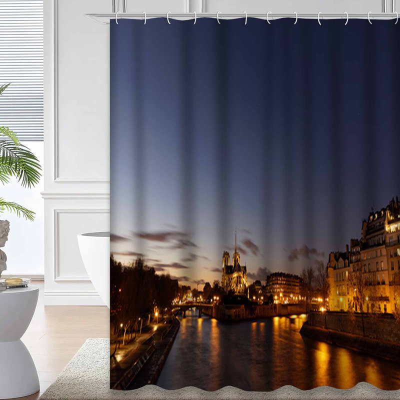 Rideau de douche Paris Night River City, L 72 po x l 84 po