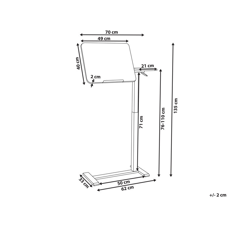 Adjustable Metal Base Standing Desk, Black