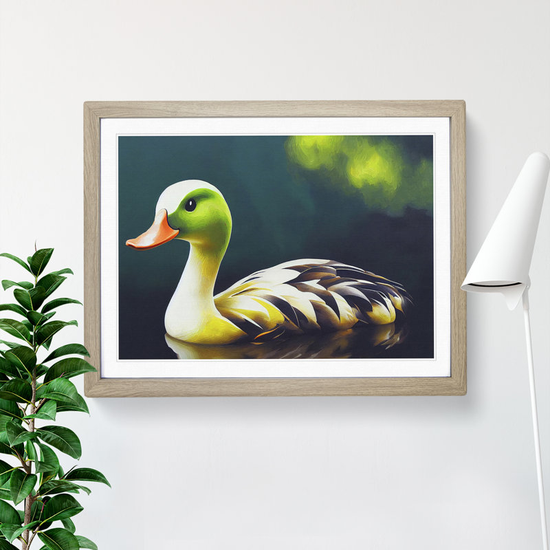 Ideal Duck - Single Picture Frame Print, 46cm H x 64cm W x 2cm D, Oak