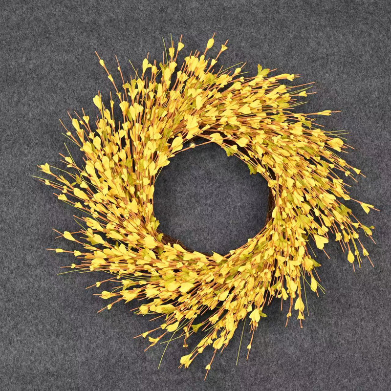 Couronne florale 22 po Forsythia, Jaune