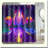 Neon Sunset Retro Punk Shower Curtain - 80s Sci-Fi Tropical Art with Coconut Trees - Colourful Abstract Bathroom Decor Set with 12 Hooks