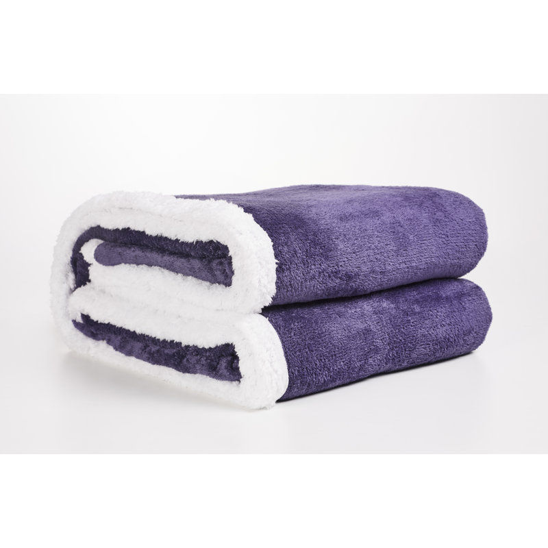 Plain Weave / Muslin Throw Blanket, 130cm W x 150cm L, Purple