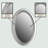 Solid Wood Flat Oval Wall Mirror with Decorative Frame Lightweight, Vertical or Horizontal Mount-251273409