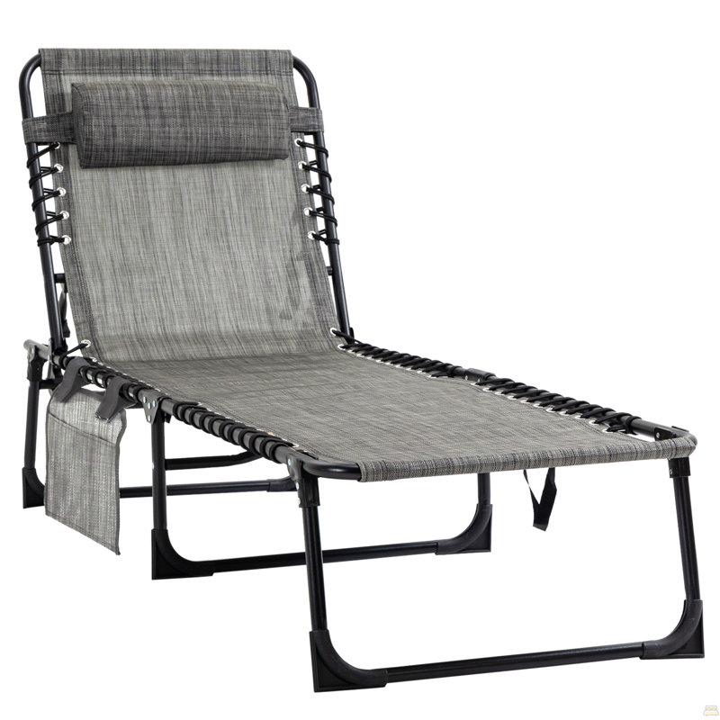 Outsunny Reclining Chaise Lounge Chair, Gray