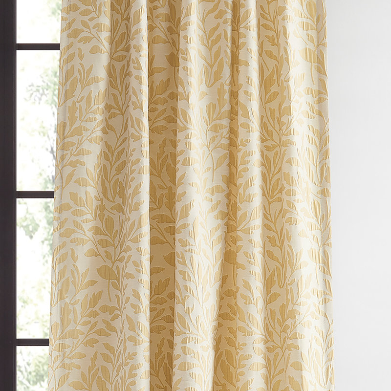 Martha Stewart Vineyard Gold Curtain Panel Pair, 50" W x 84" L