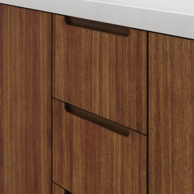 Sequoia 72 In. Double Sink Whitebrook Quartz Countertop Bath Vanity in Mango Wood With Gold Faucet, Mango Wood