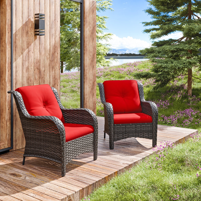 Chaise longue d'extérieur Ragne, Rouge