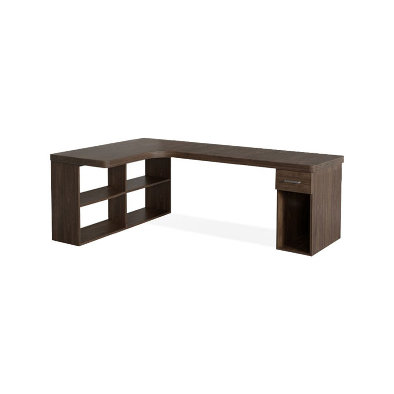 Bureau de direction en L en bois massif avec tiroirs, 29.53" H x 62.99" W x 47.24" D, Retour à gauche