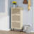Shoe Storage Cabinets | 3-Door Freestanding Modern Engineered Rattan Shoe Storage Cabinet, Metal Base | Beige | Particle Board-2086957851