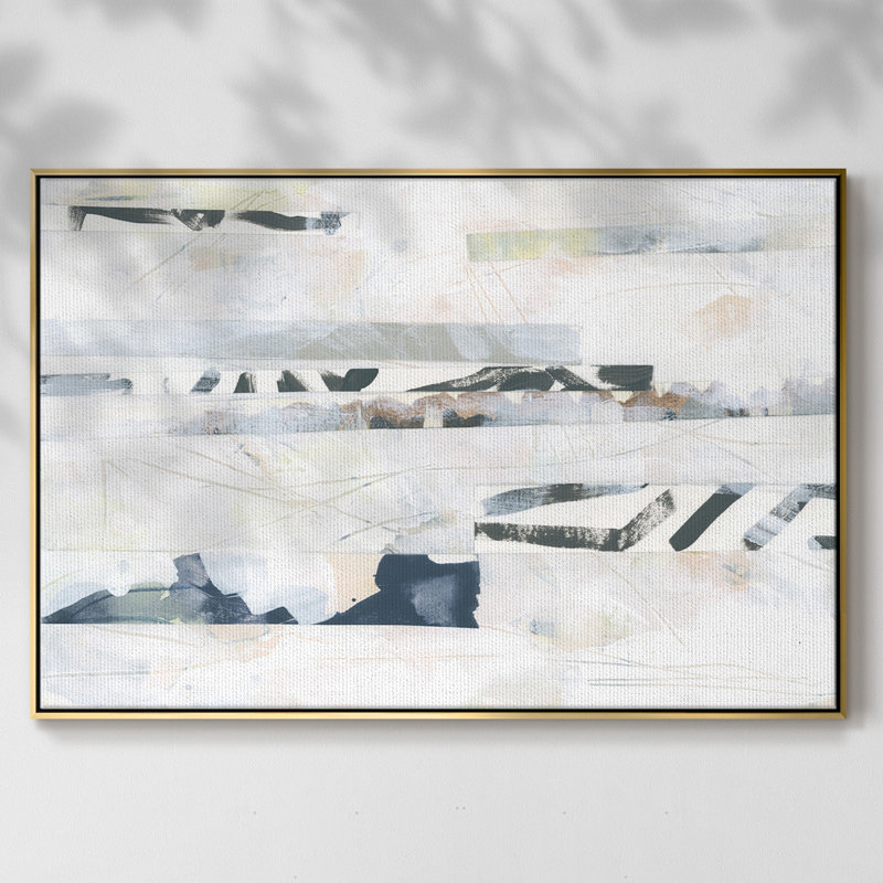 Motif camouflage I - imprimé, H 27 po x l 41 po x P 2 po, Toile avec cadre doré, Pas de tapis
