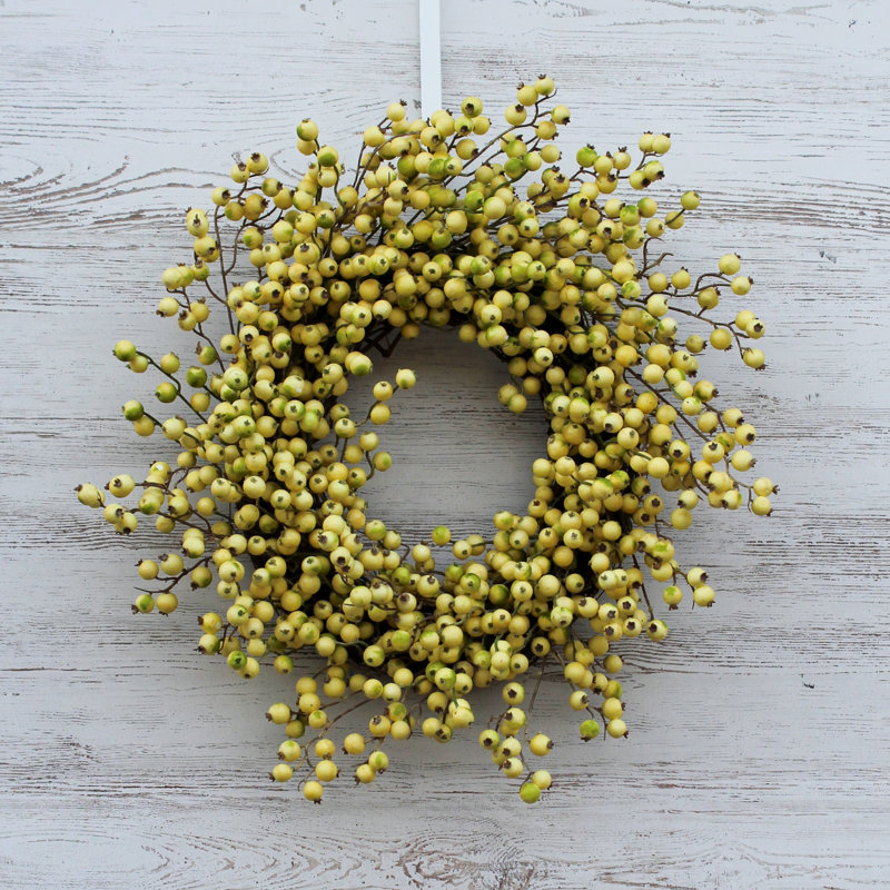 Spring Gooseberry Wreath, 24" H x 24" W x 6" D, Green