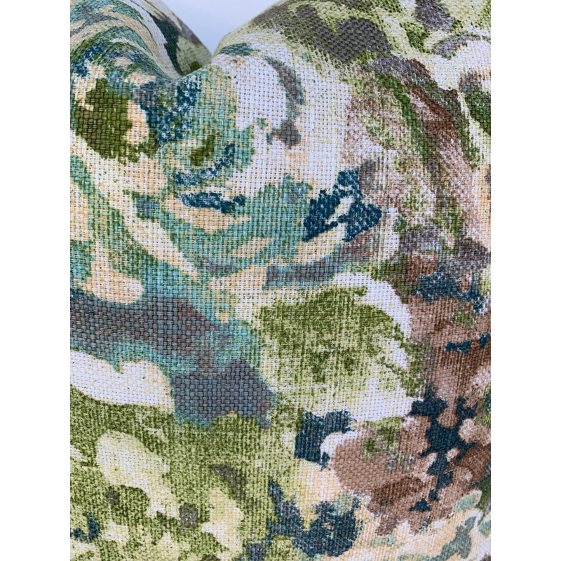 Venus Charcoal Floral Cotton Blend Reversible Pillow Cover, 19.5" x 19.5"