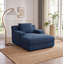 Chaise longue surdimensionnée en velours côtelé bleu, canapé d'intérieur moderne pour le salon, bureau - aucun assemblage requis