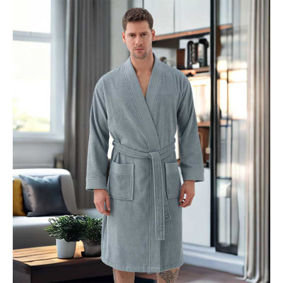 SEYANTE Luxury Bathrobe Men - GOTS Certified Organic Turkish Cotton Terry Cloth Kimono Robe 