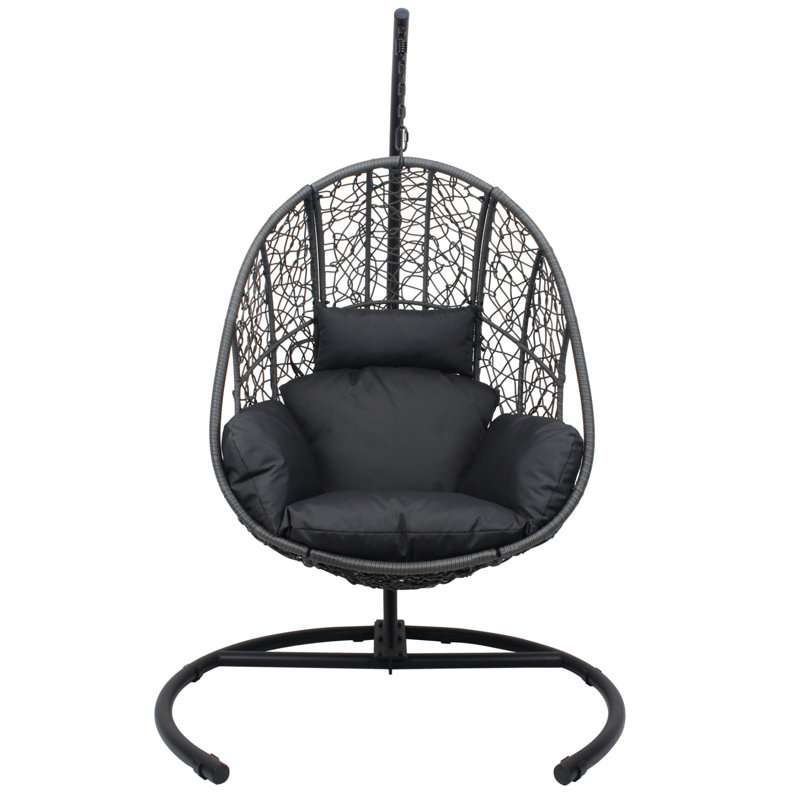 Balancelle en osier pour l'extérieur New Commmming, Gris, Noir