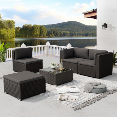 Dalton 5 - Person Modular Patio Conversation Set with Cushions