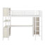 Lit mezzanine multifonctionnel avec poste de travail, système de rangement et garde-robe pour enfants, adolescents et adultes-2051400156